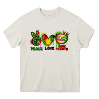 Cream Peace love Juneteenth Heavy Core Tee - FaDigitalArtStudio