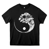 Black yin yang bonsai tree Heavy Core Tee - artisFamous