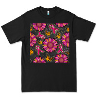 Black breast cancer sunflower seamless pattern Premium Tee - BundleAndBundleShop