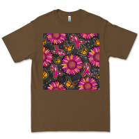 Cacao breast cancer sunflower seamless pattern Premium Tee - BundleAndBundleShop