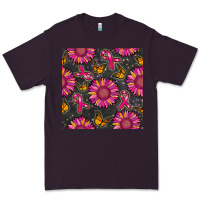 Plum breast cancer sunflower seamless pattern Premium Tee - BundleAndBundleShop