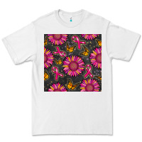 White breast cancer sunflower seamless pattern Premium Tee - BundleAndBundleShop