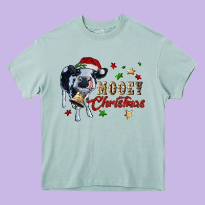 Mooey Christmas Heavy Core Tee Designed By Ranaportraitstore