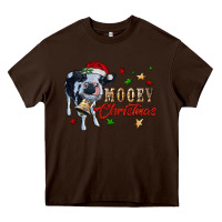 Chocolate Brown mooey christmas Heavy Core Tee - RanaPortraitStore