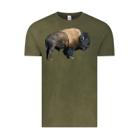 Vintage Olive Bison Buffalo Vintage Tee - LillyAllenDesigns