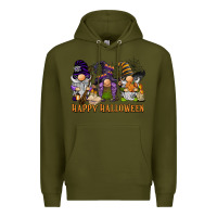 Army Green happy halloween  gnomies Premium Hoodie - BarkalooDesign