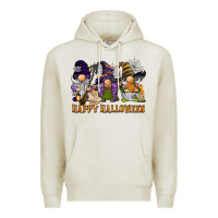 Oatmeal Heather happy halloween  gnomies Premium Hoodie - BarkalooDesign