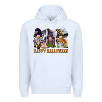 White happy halloween  gnomies Premium Hoodie - BarkalooDesign