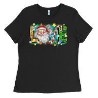 Black Love Santa Ladies Tee - CowhideDigitalArt