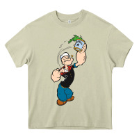 Mossy Popeye Spinach Retro Mens Funny Heavy Core Tee - artisFamous