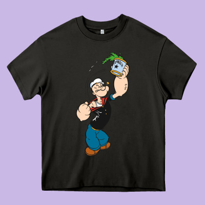 Popeye Spinach Retro Mens Funny Heavy Core Tee Designed By Artisfamous