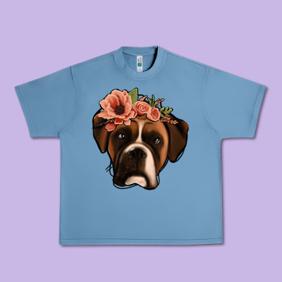 Floral Boxer Urban Heavy Tee Designed By Jasminsmagicworld