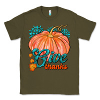 Army Green Give Thanks Classic Tee - FaDigitalArtStudio