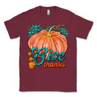 Burgundy Give Thanks Classic Tee - FaDigitalArtStudio