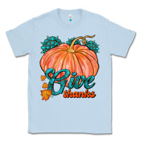 Dusty Blue Give Thanks Classic Tee - FaDigitalArtStudio