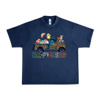 Navy Happy Easter truck Urban Heavy Tee - CowhideDigitalArt