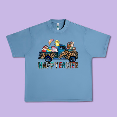 Happy Easter Truck Urban Heavy Tee Designed By Cowhidedigitalart