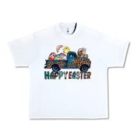 White Happy Easter truck Urban Heavy Tee - CowhideDigitalArt