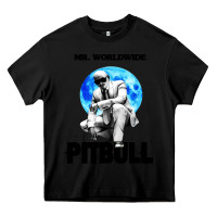 Black merch mr worldwide pit bull Heavy Core Tee - artisFamous