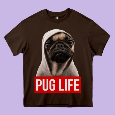 Pug Life Heavy Core Tee Designed By Artisfamous