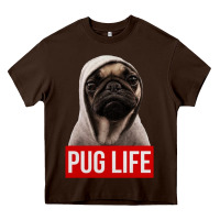 Chocolate Brown pug life Heavy Core Tee - artisFamous