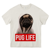 Cream pug life Heavy Core Tee - artisFamous