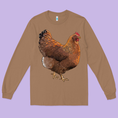 New Hampshire Red Chicken Long Sleeve Tee Designed By Lillyallendesigns