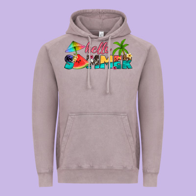 Hello Summer Vintage Hoodie Designed By Artiststas