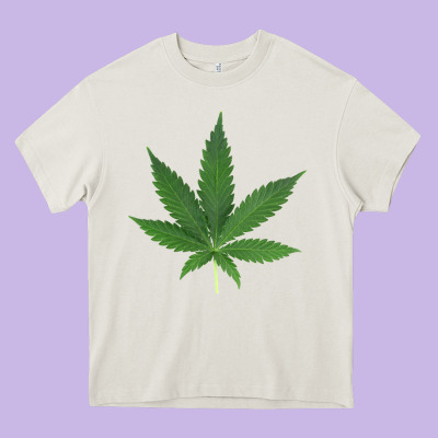 Weed Leaf Heavy Core Tee Designed By Artisfamous