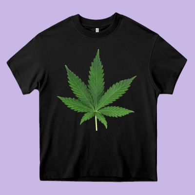 Weed Leaf Heavy Core Tee Designed By Artisfamous