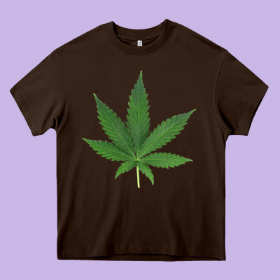 Weed Leaf Heavy Core Tee Designed By Artisfamous