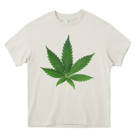 Cream Weed leaf Heavy Core Tee - artisFamous
