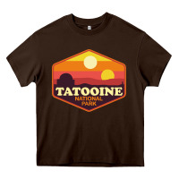 Chocolate Brown tatooine national park Heavy Core Tee - artisFamous