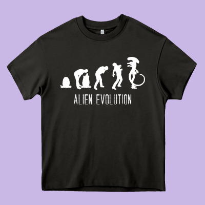 Alien Evolution Heavy Core Tee Designed By Artisfamous
