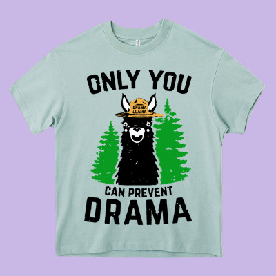 Only You Can Prevent Drama Llama Heavy Core Tee Designed By Artisfamous