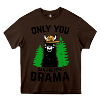 Chocolate Brown only you can prevent drama llama Heavy Core Tee - artisFamous