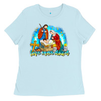 Baby Blue Love Came Down Ladies Tee - CowhideDigitalArt
