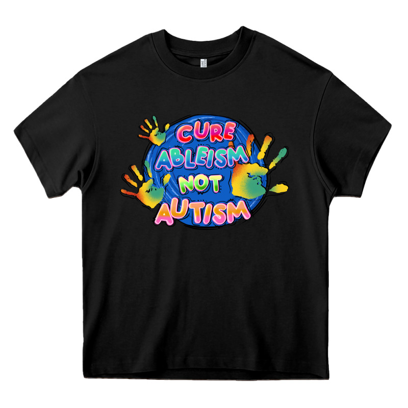 Cure Ableism Not Autism Heavy Core Tee by FaDigitalArtStudio | Teevron