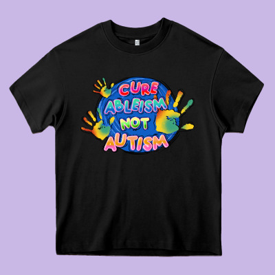 Cure Ableism Not Autism Heavy Core Tee Designed By Fadigitalartstudio