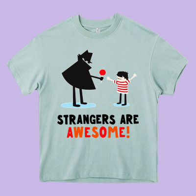Strangers Are Awesome Heavy Core Tee Designed By Artisfamous