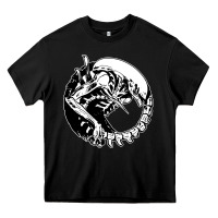 Black xenomorph Heavy Core Tee - artisFamous
