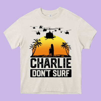Summer Vacation Charlie Don't Surf Heavy Core Tee Designed By Artisfamous