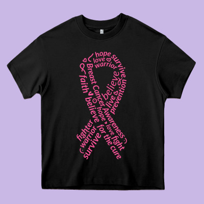 Pink Ribbon Heavy Core Tee Designed By Artisfamous