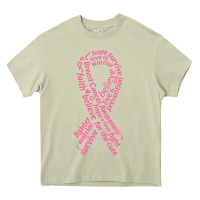 Mossy Pink Ribbon Heavy Core Tee - artisFamous