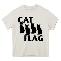 Cream cat flag Heavy Core Tee - artisFamous