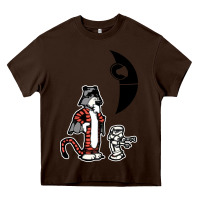 Chocolate Brown hobbes and calvin Heavy Core Tee - artisFamous
