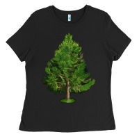 Black White Pine Tree Illustrations Ladies Tee - LillyAllenDesigns