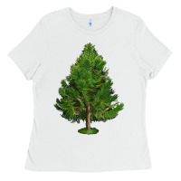 White White Pine Tree Illustrations Ladies Tee - LillyAllenDesigns