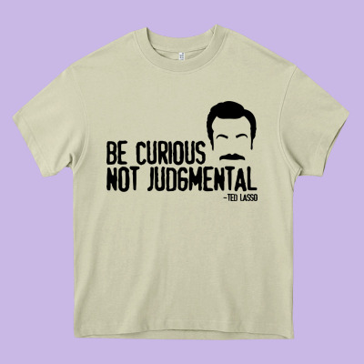 Be Curious Not Judgemental Heavy Core Tee Designed By Artisfamous