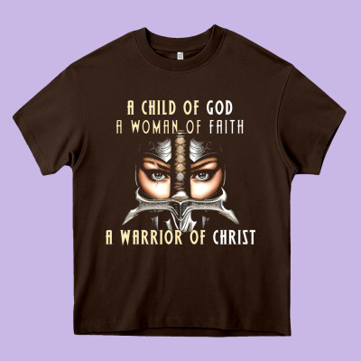 Child Of God Woman Of Faith Warrior Of Christ Heavy Core Tee Designed By Artisfamous